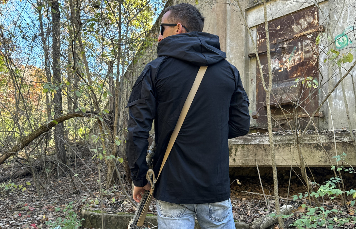 Black Hooded Combat Shirt