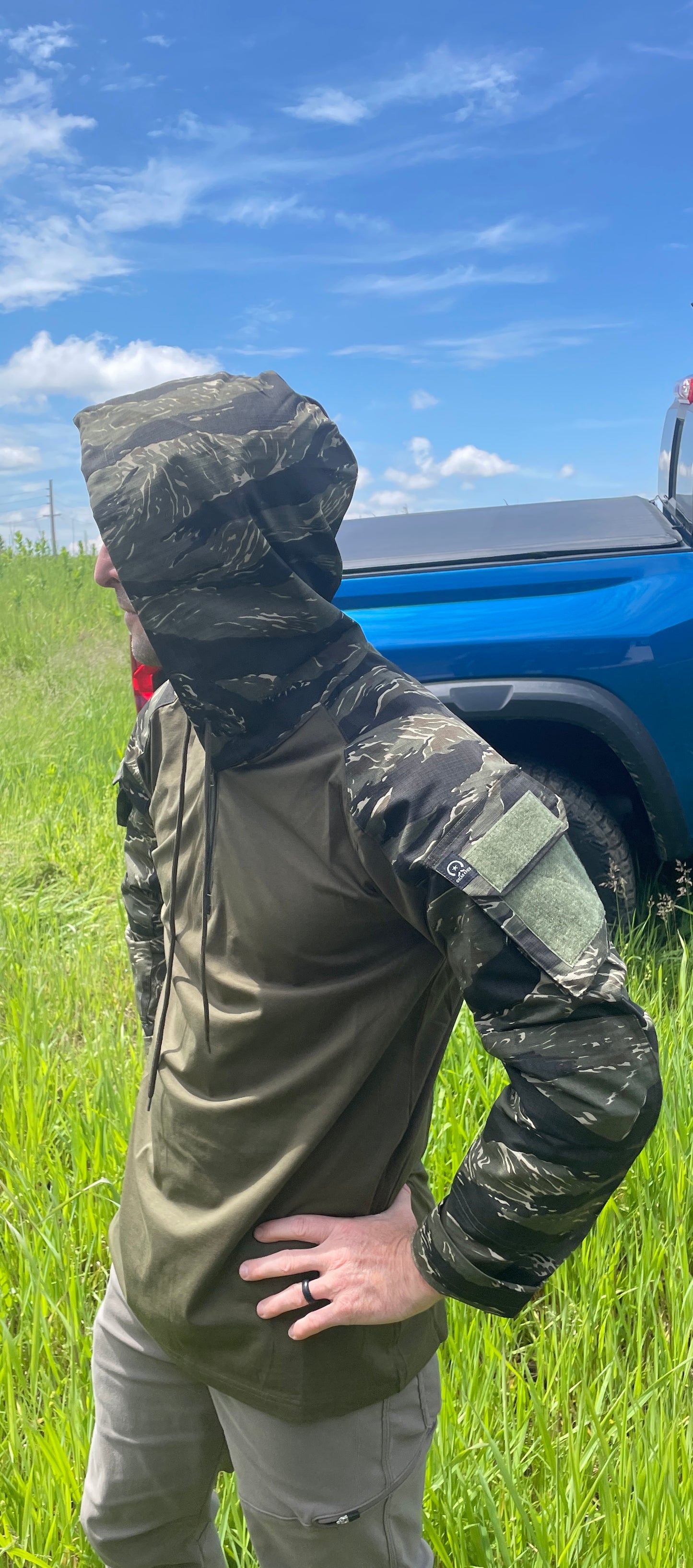 Tiger Stripe OD Hooded Combat Shirt