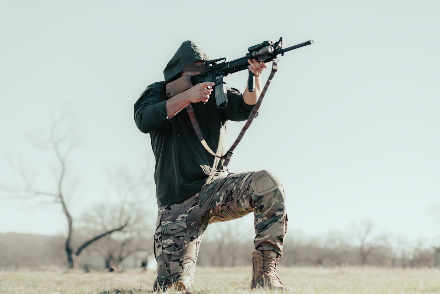 Olive Drab Green Hooded Combat Shirt