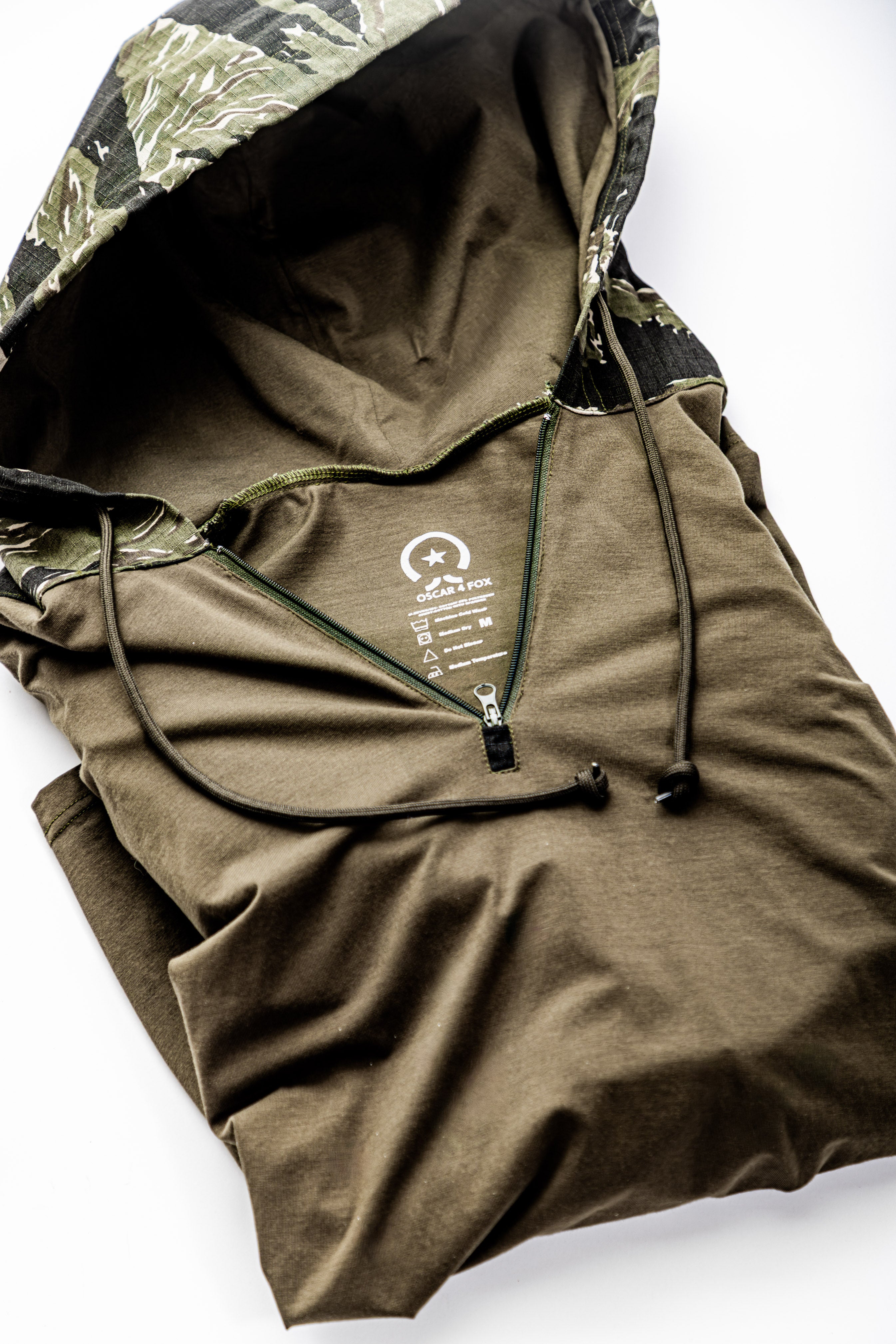 Tiger Stripe OD Hooded Combat Shirt | Oscar4Fox