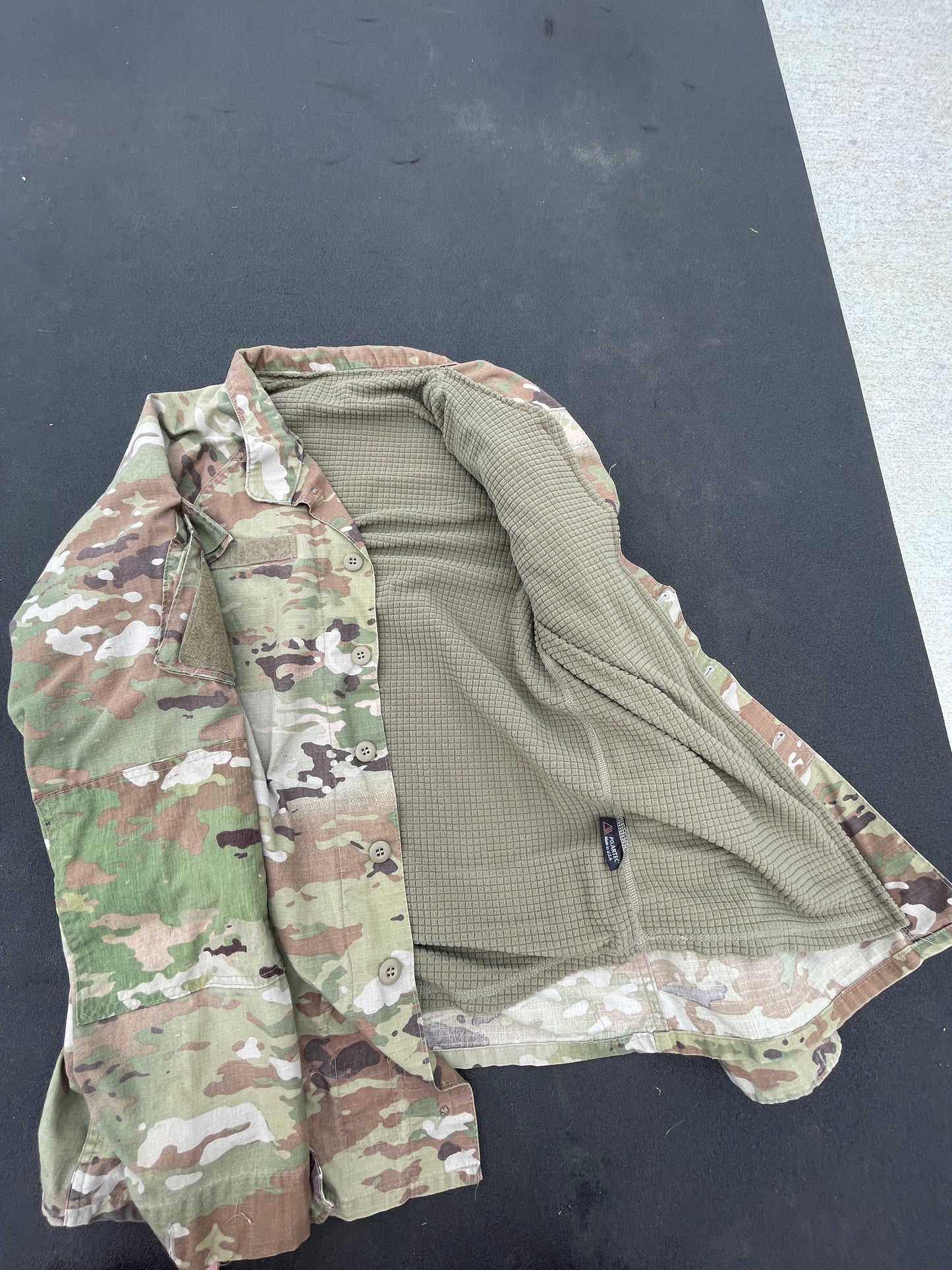 Non Hooded Waffle Lined Uniform Modification