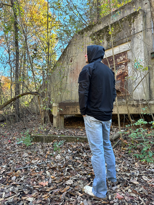 Black Hooded Combat Shirt